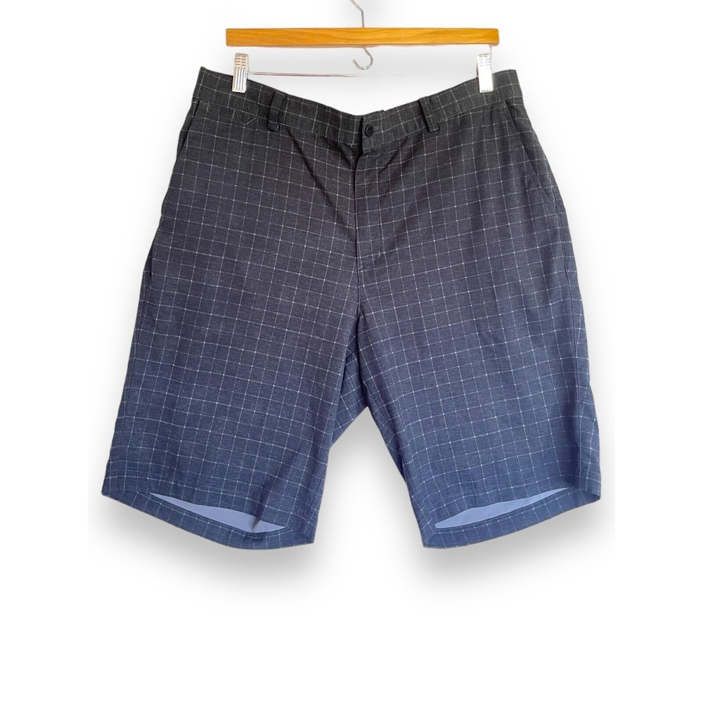 Nike Golf Tour Performance Shorts Mens Size 36 Grey Plaid Dri-Fit